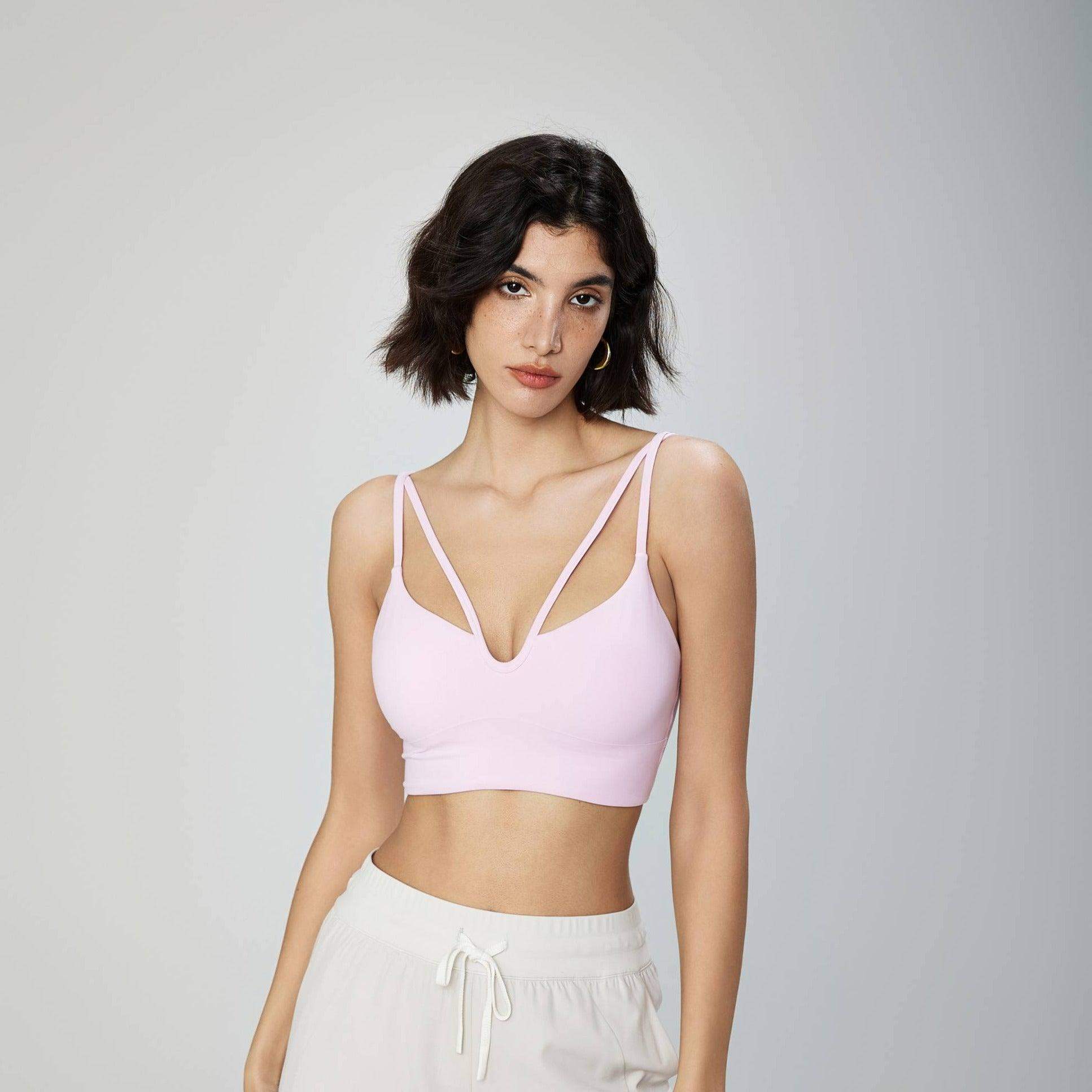 V-Neck Shock-Absorbing Sports Bra