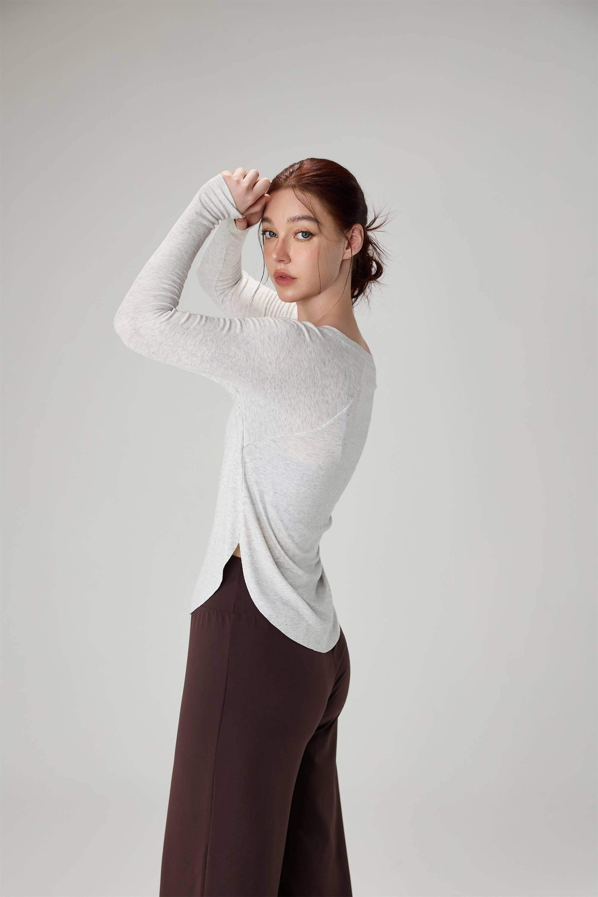 Loose-Fit Breathable Slub Yarn Sports Top