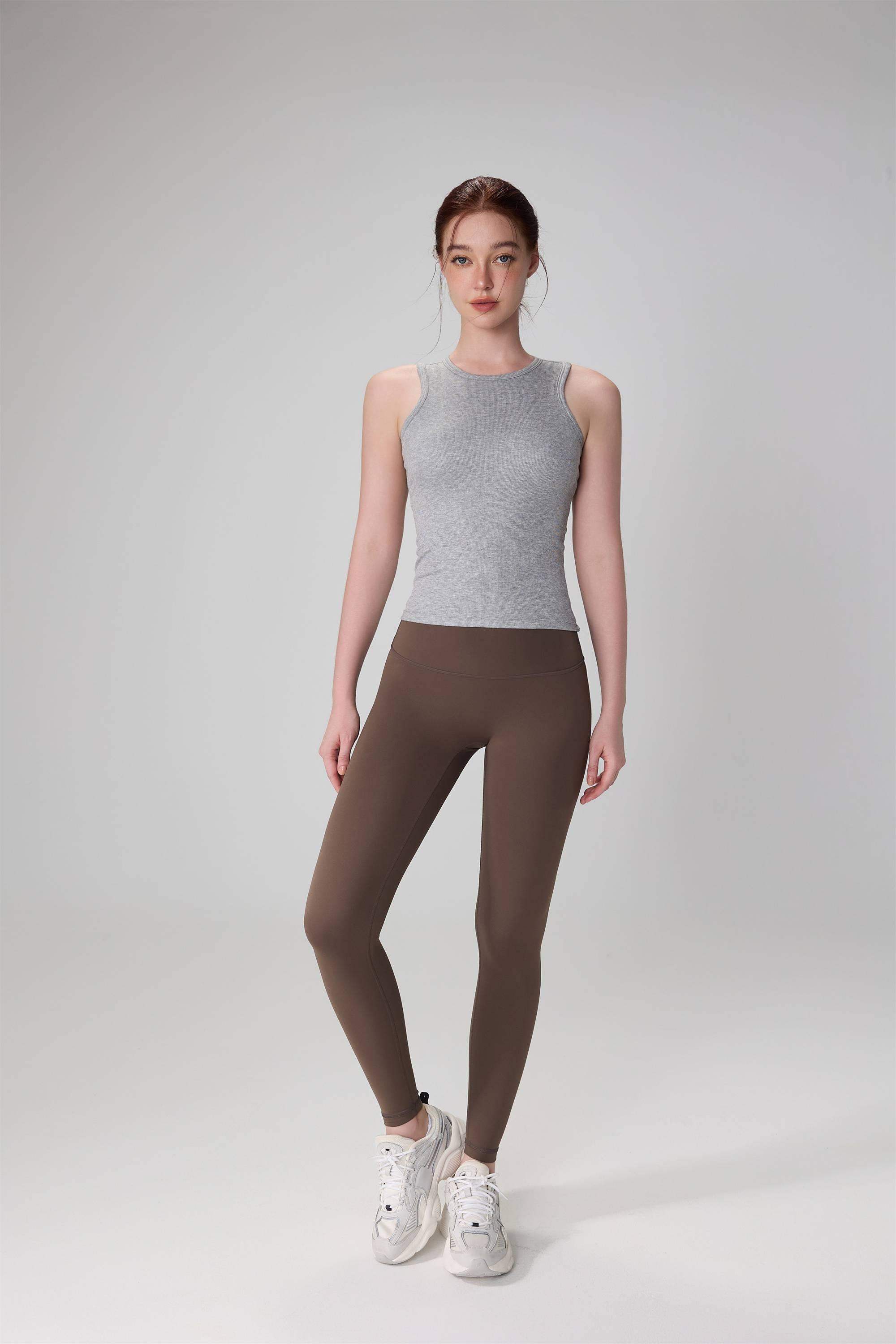 Ribbed Crewneck Running Yoga Tank Top