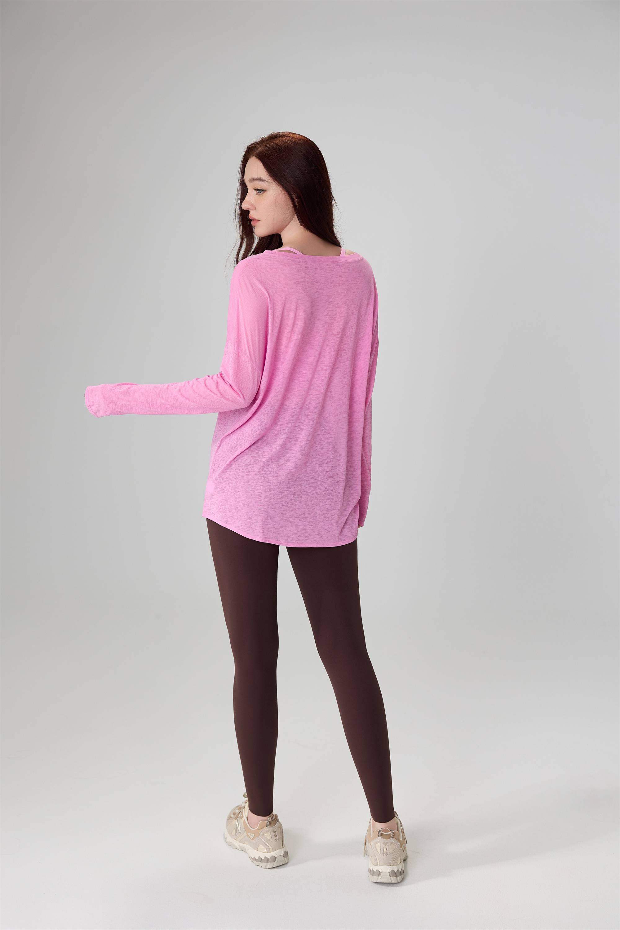 Loose-Fit Breathable Slub Yarn Sports Top