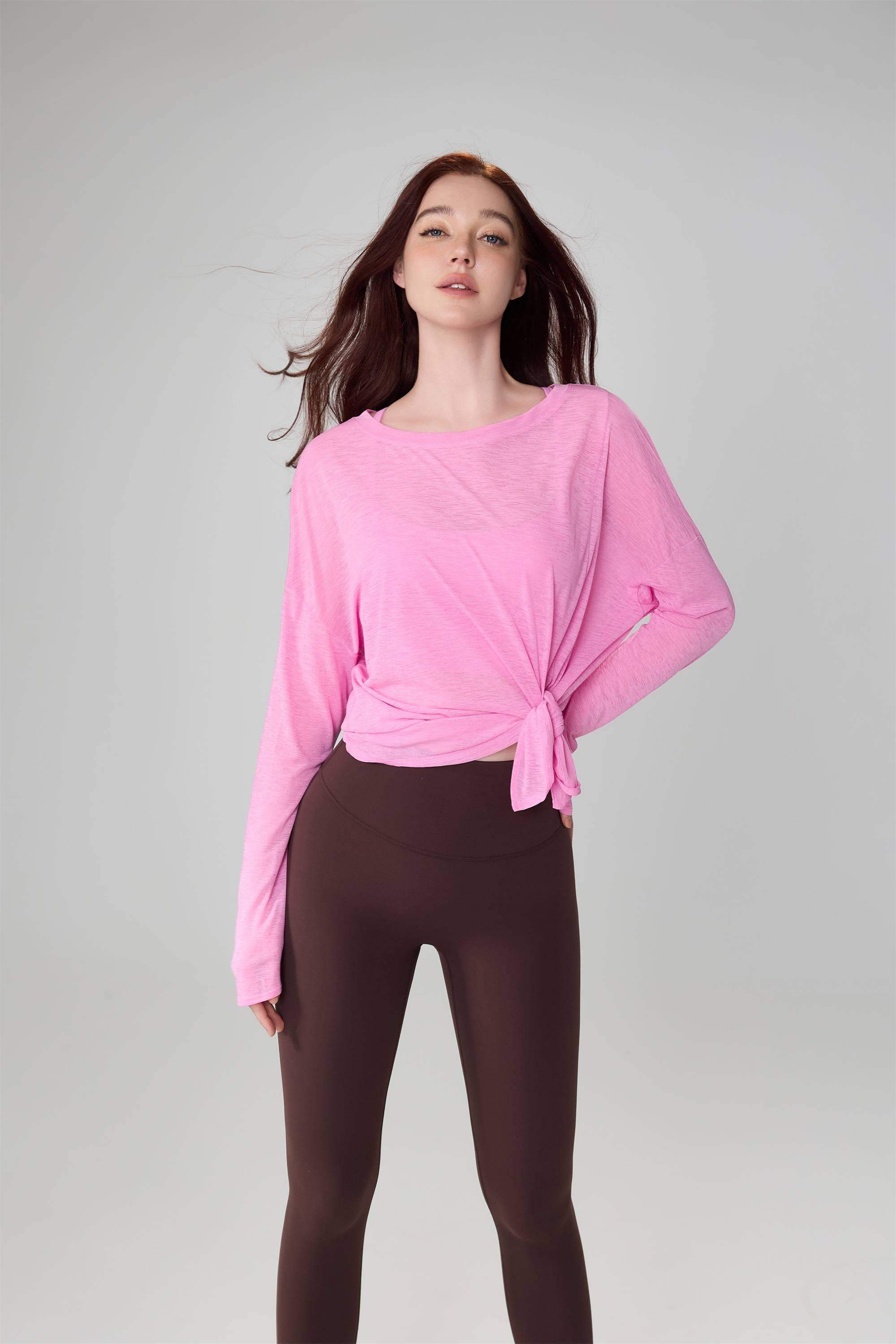 Loose-Fit Breathable Slub Yarn Sports Top
