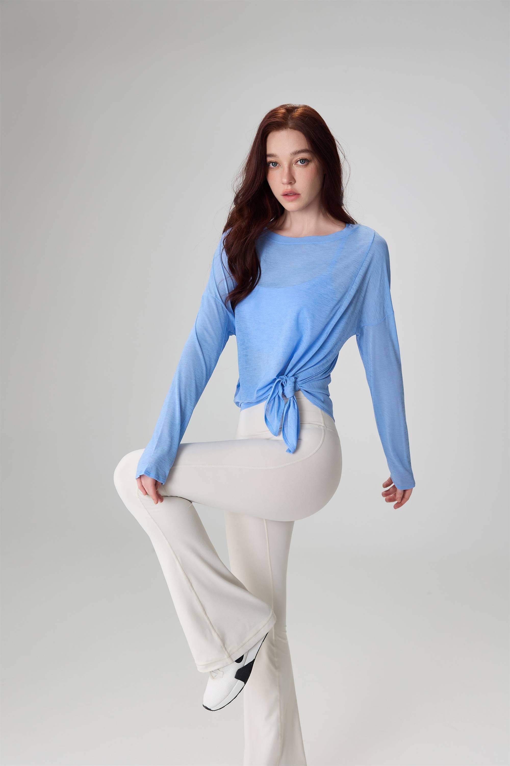 Loose-Fit Breathable Slub Yarn Sports Top