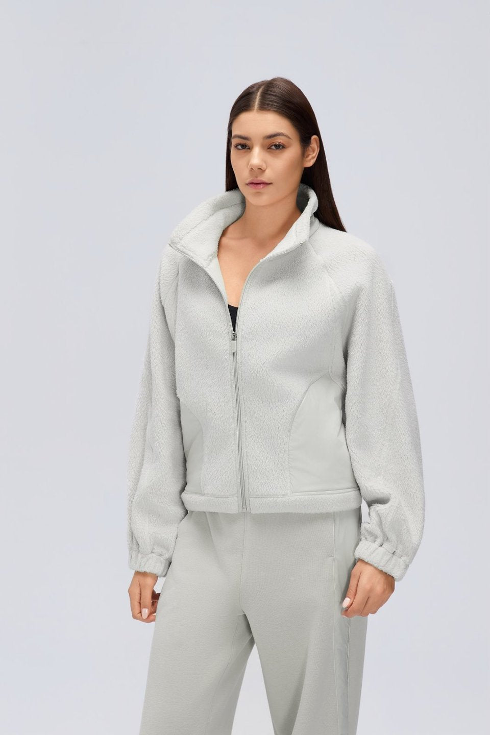 Women's Fleece-Lined Stand-Collar Thermal Jacket