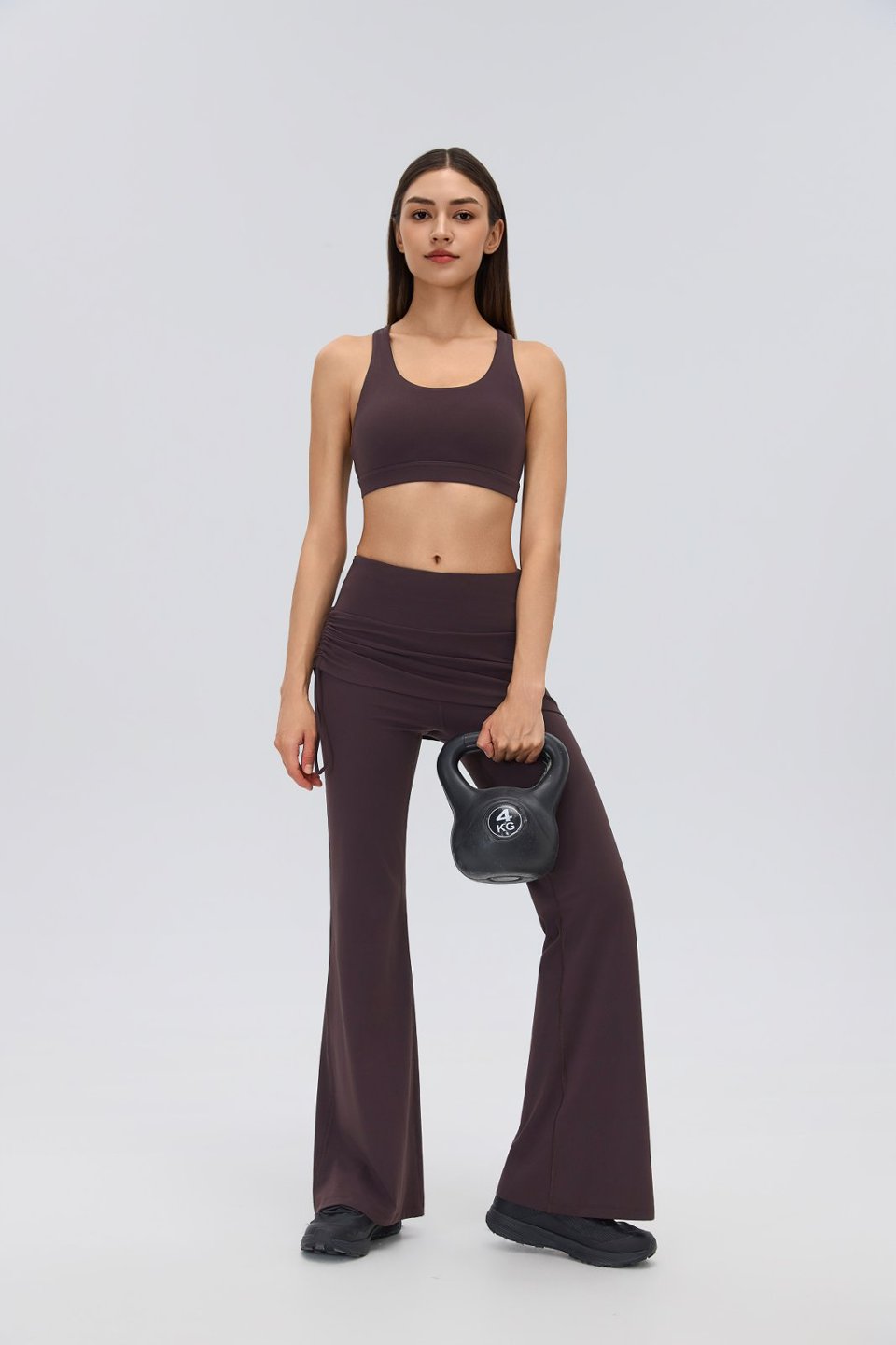 Women's Sports Bra and Flare Leggings Set