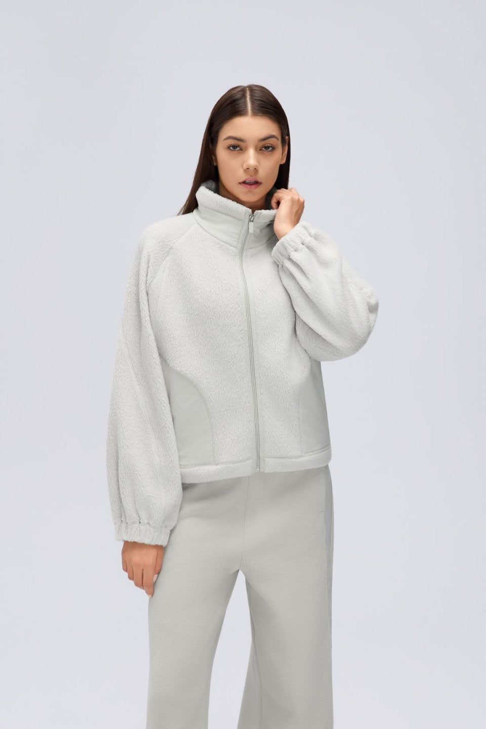 Women's Fleece-Lined Stand-Collar Thermal Jacket