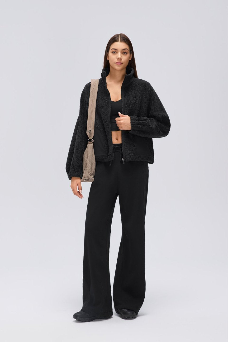 Women's Fleece-Lined Stand-Collar Thermal Jacket