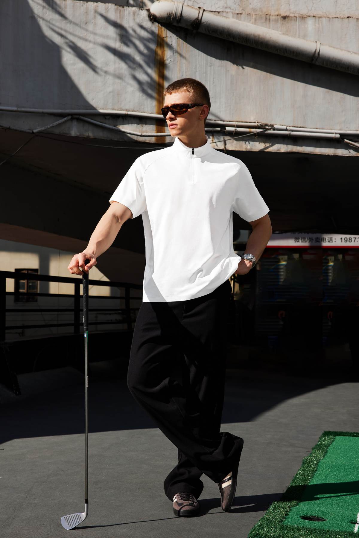UPF 50+ Ultrasonic Bonded Zip-Up Sports Tee
