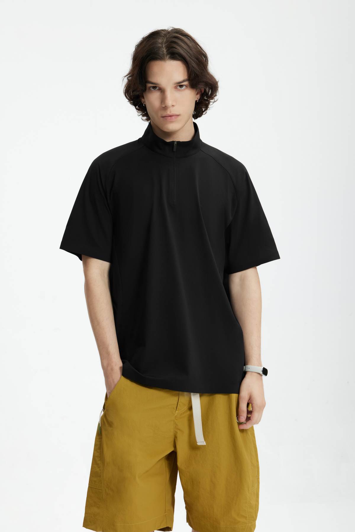 UPF 50+ Ultrasonic Bonded Zip-Up Sports Tee