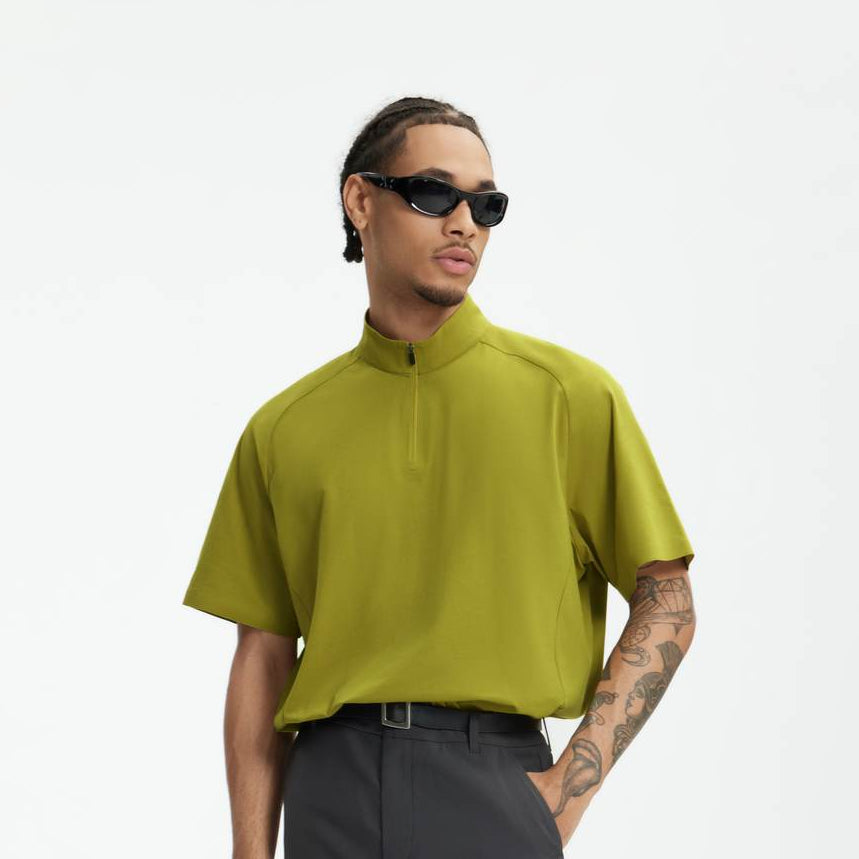 UPF 50+ Ultrasonic Bonded Zip-Up Sports Tee