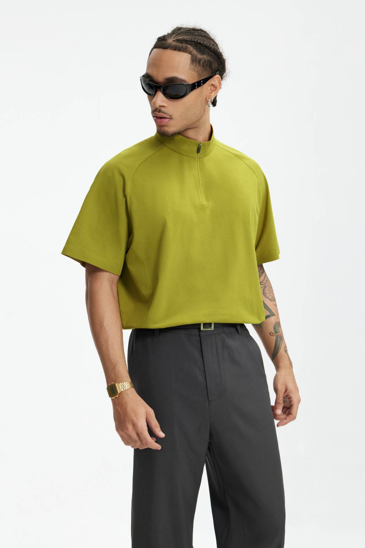 UPF 50+ Ultrasonic Bonded Zip-Up Sports Tee
