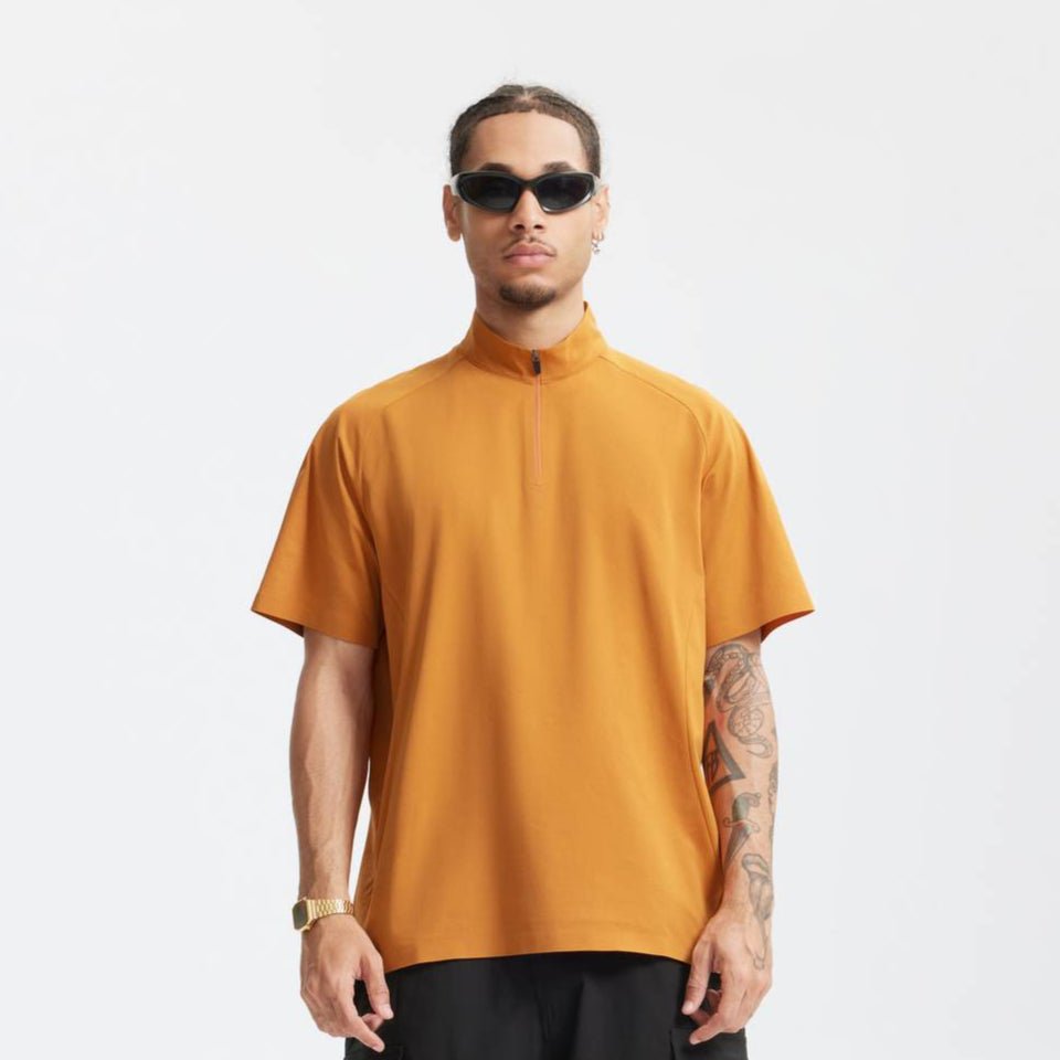 UPF 50+ Ultrasonic Bonded Zip-Up Sports Tee