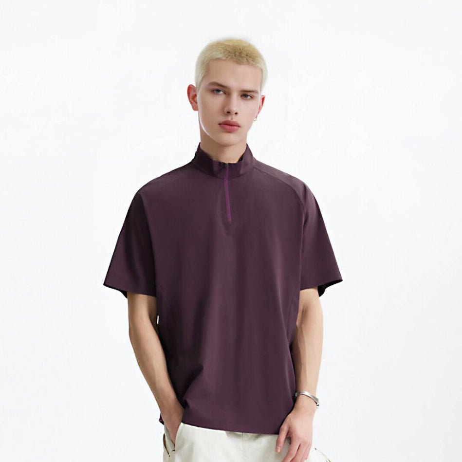 UPF 50+ Ultrasonic Bonded Zip-Up Sports Tee