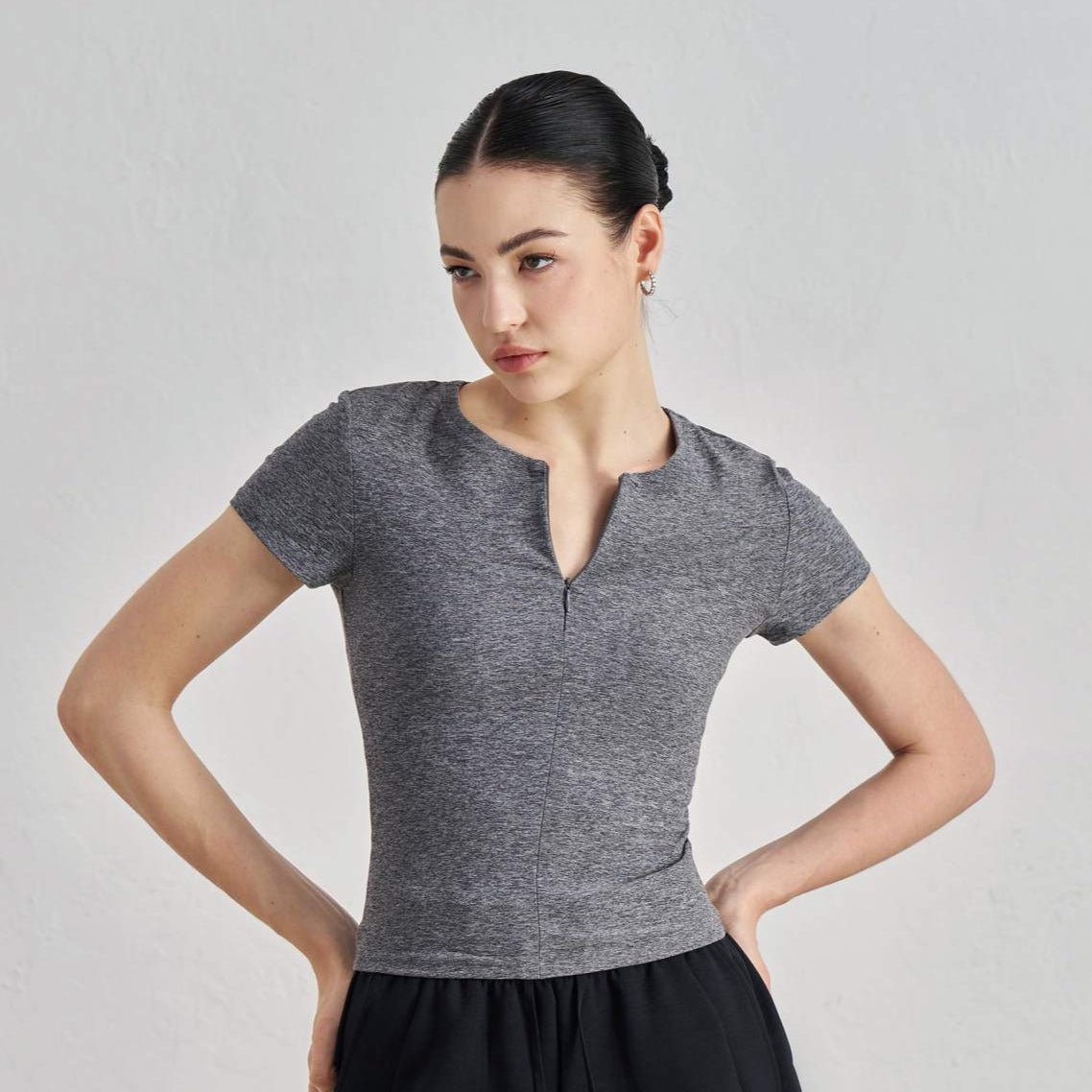 Sleek & Sculpted Short-Sleeve Yoga Top