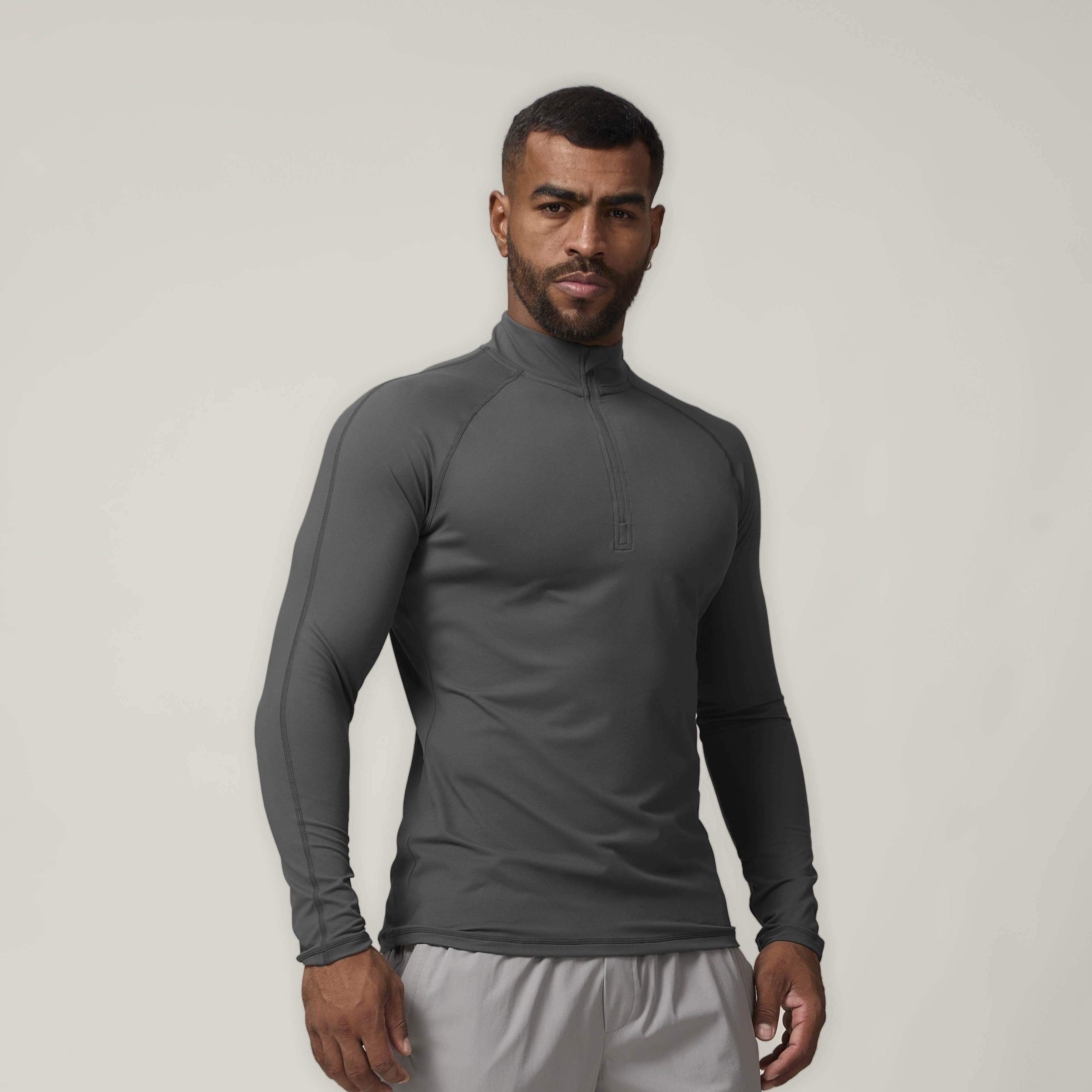 Men's Zip-Up Quick-Dry Long Sleeve Sports Top