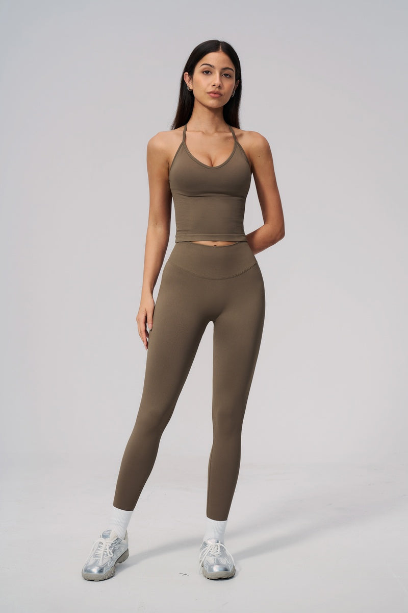 Women Sport Halterneck Pants Set