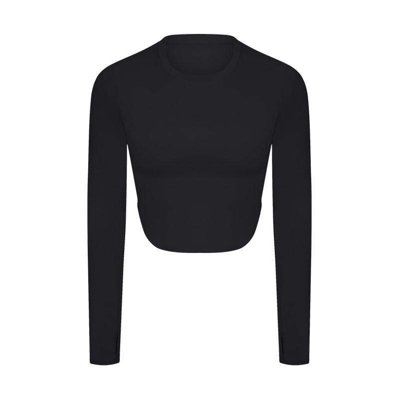 Fitness Long-Sleeved T-shirt With Side Seam Slits