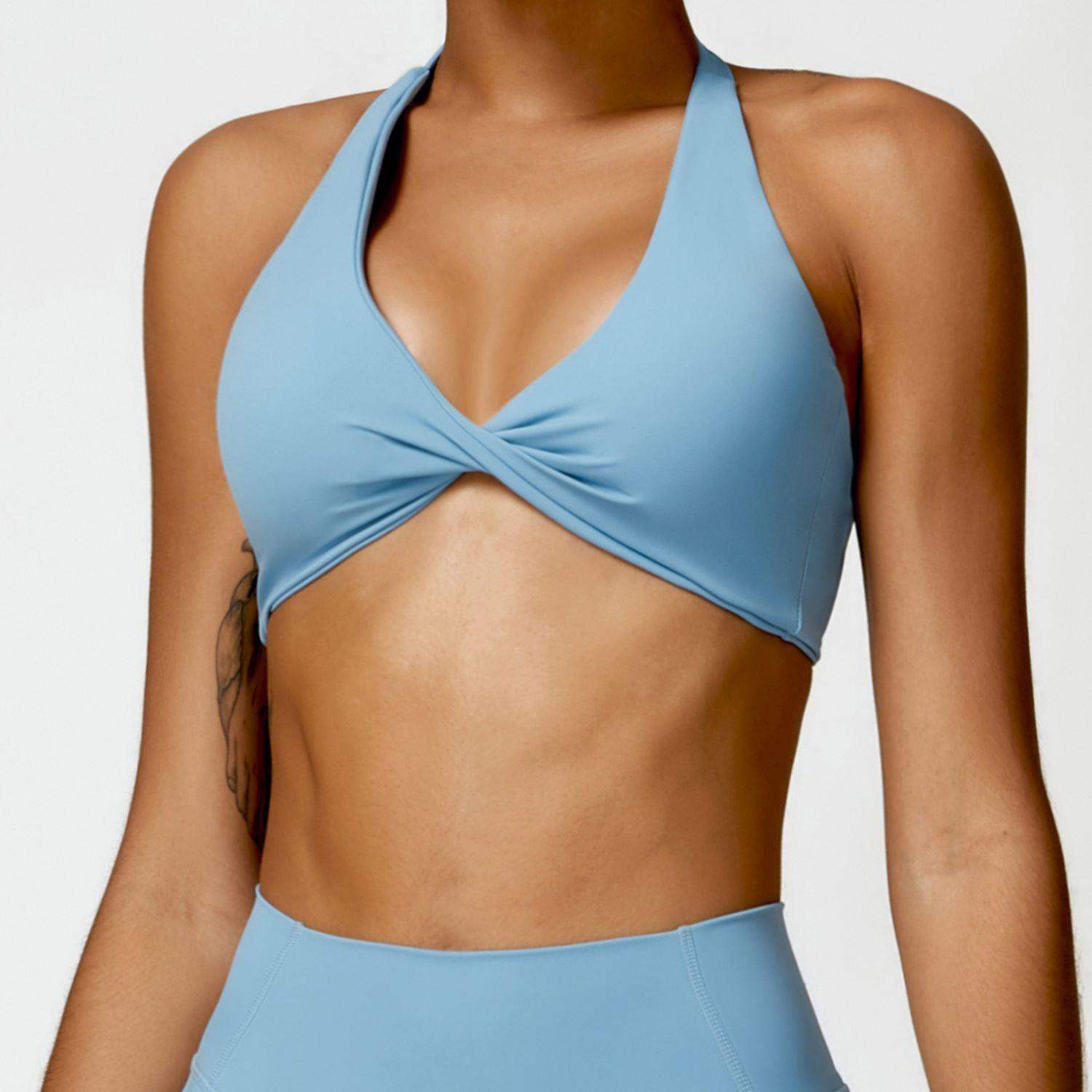 Halter Neck Twist Sports bra