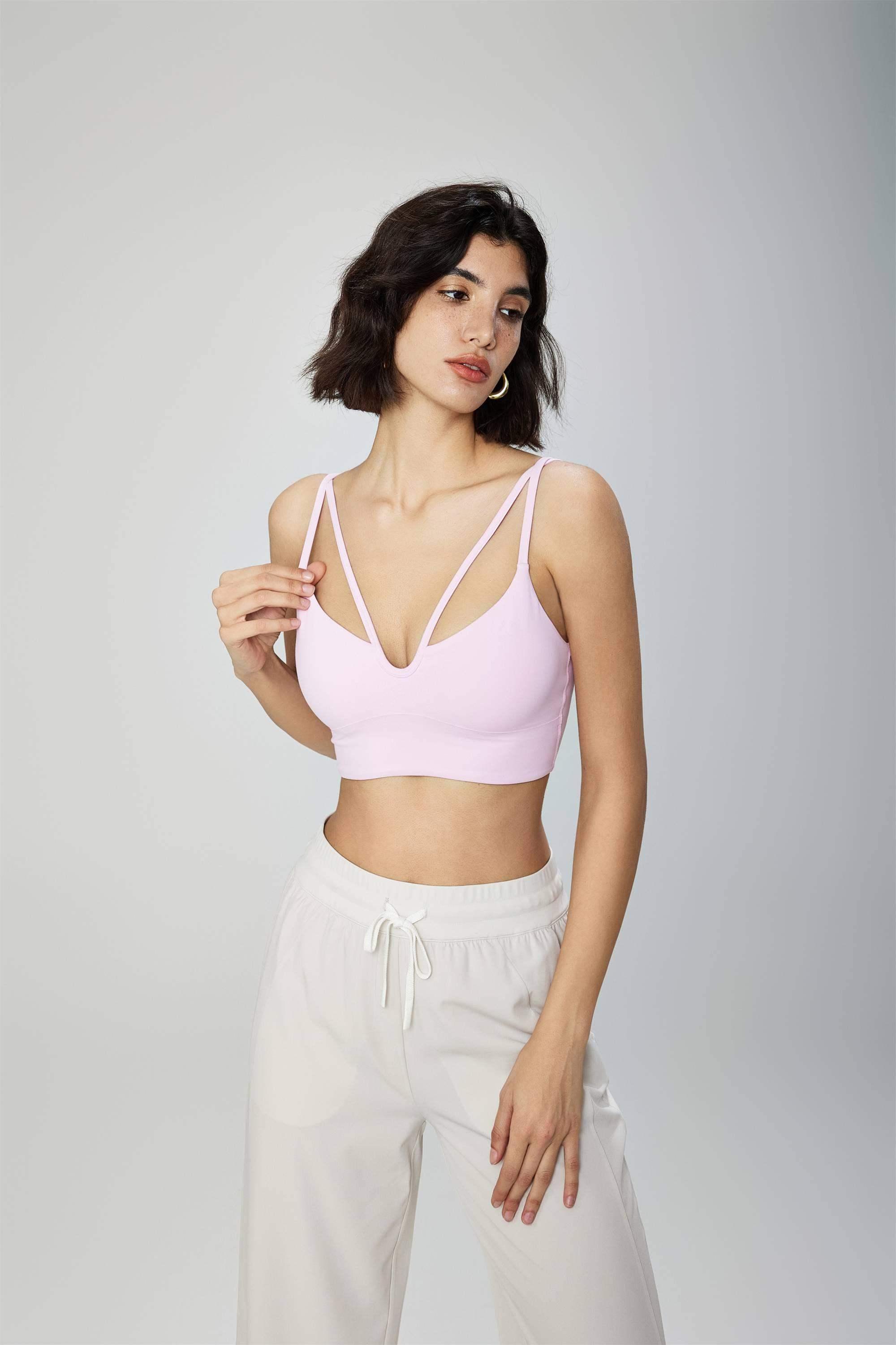 V-Neck Shock-Absorbing Sports Bra
