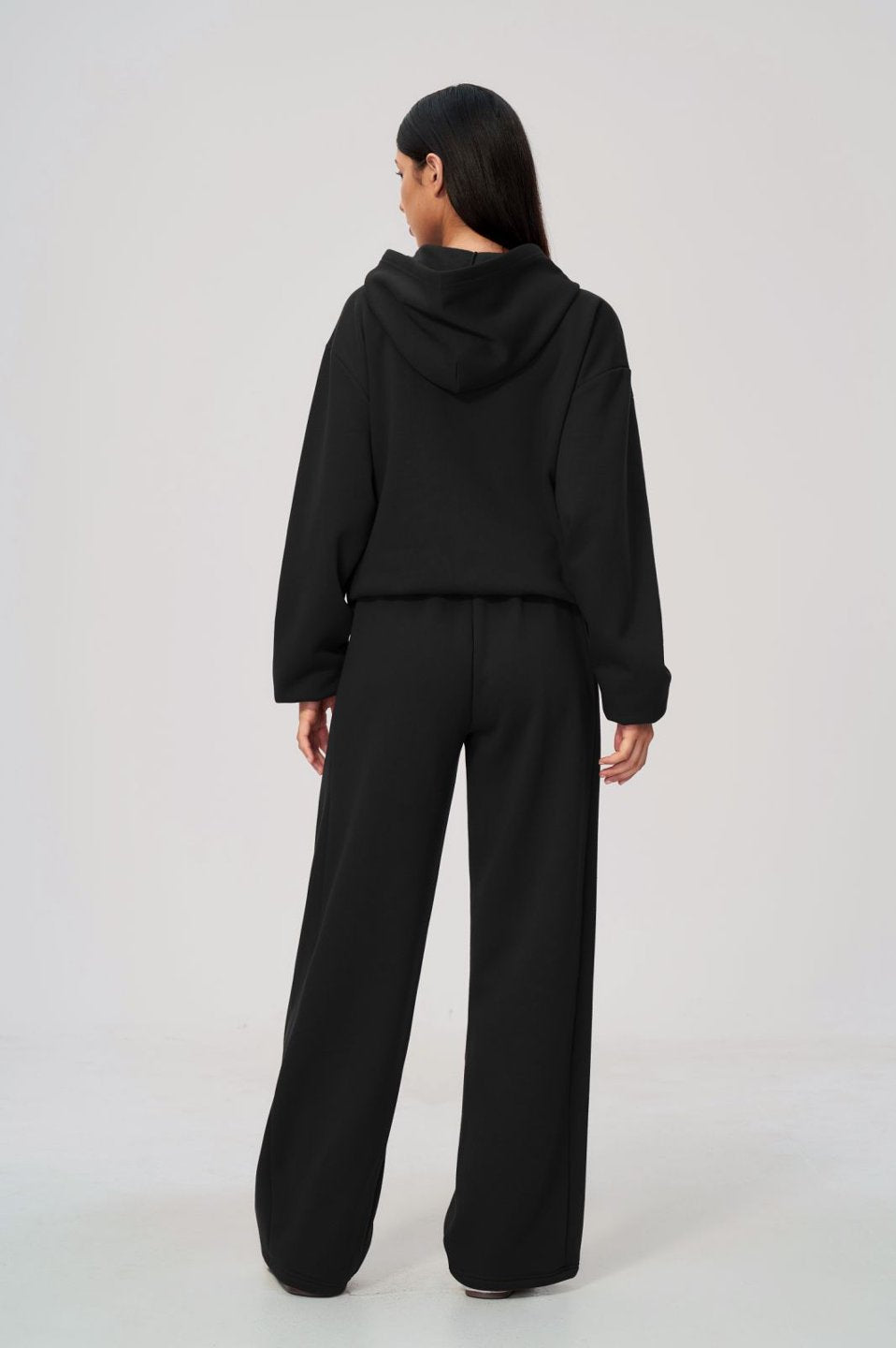Women's Fleece-Lined Oversized Fit Zip-Up Jacket Pants Set