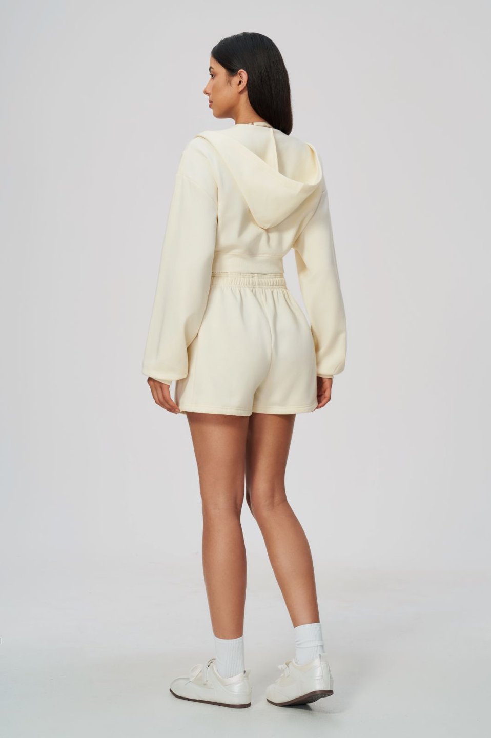 Women's Fleece-Lined Waist-Length Hoodie Pants Set