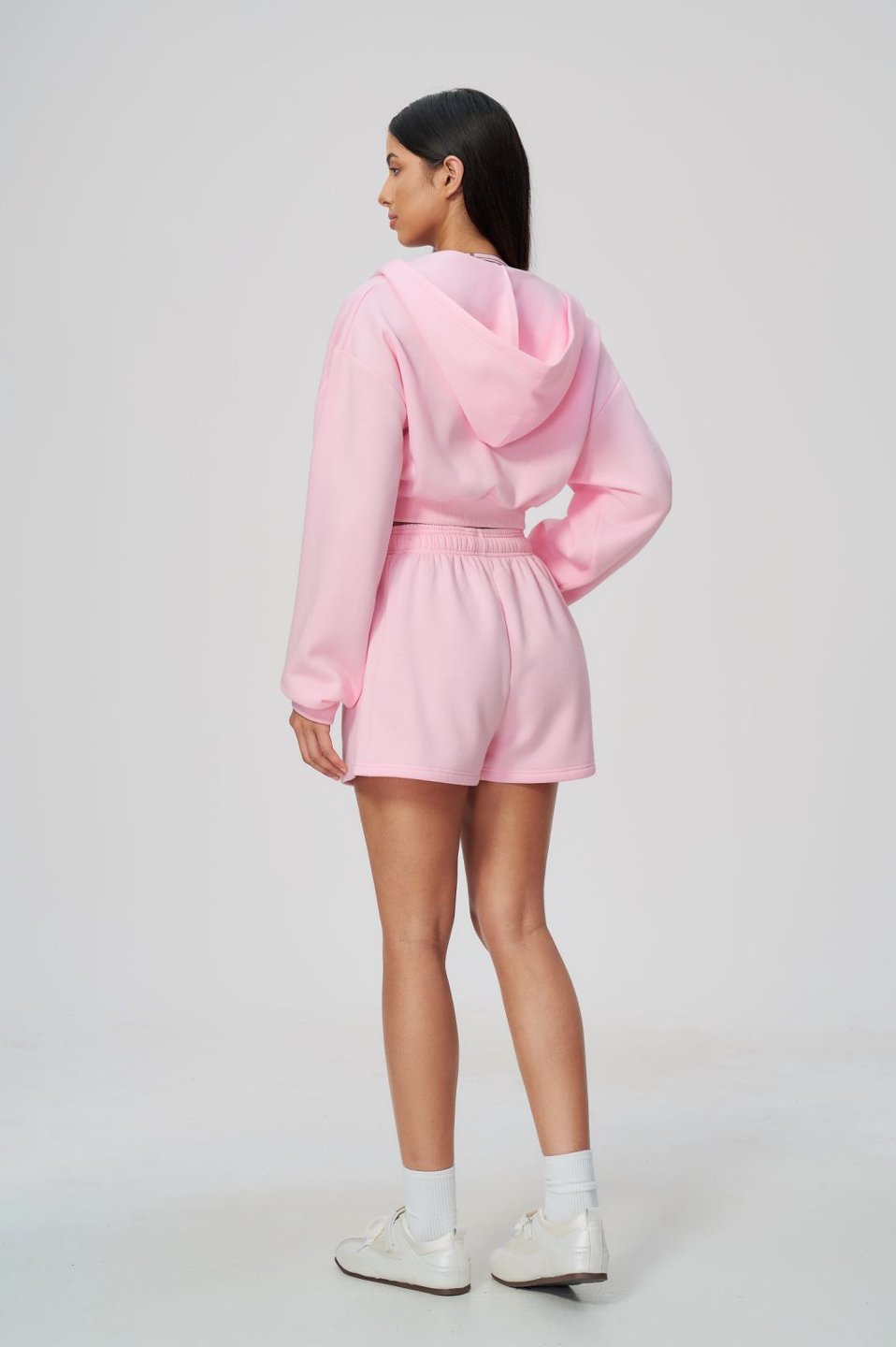 Women's Fleece-Lined Waist-Length Hoodie Pants Set