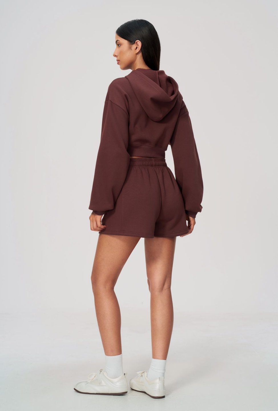 Women's Fleece-Lined Waist-Length Hoodie Pants Set