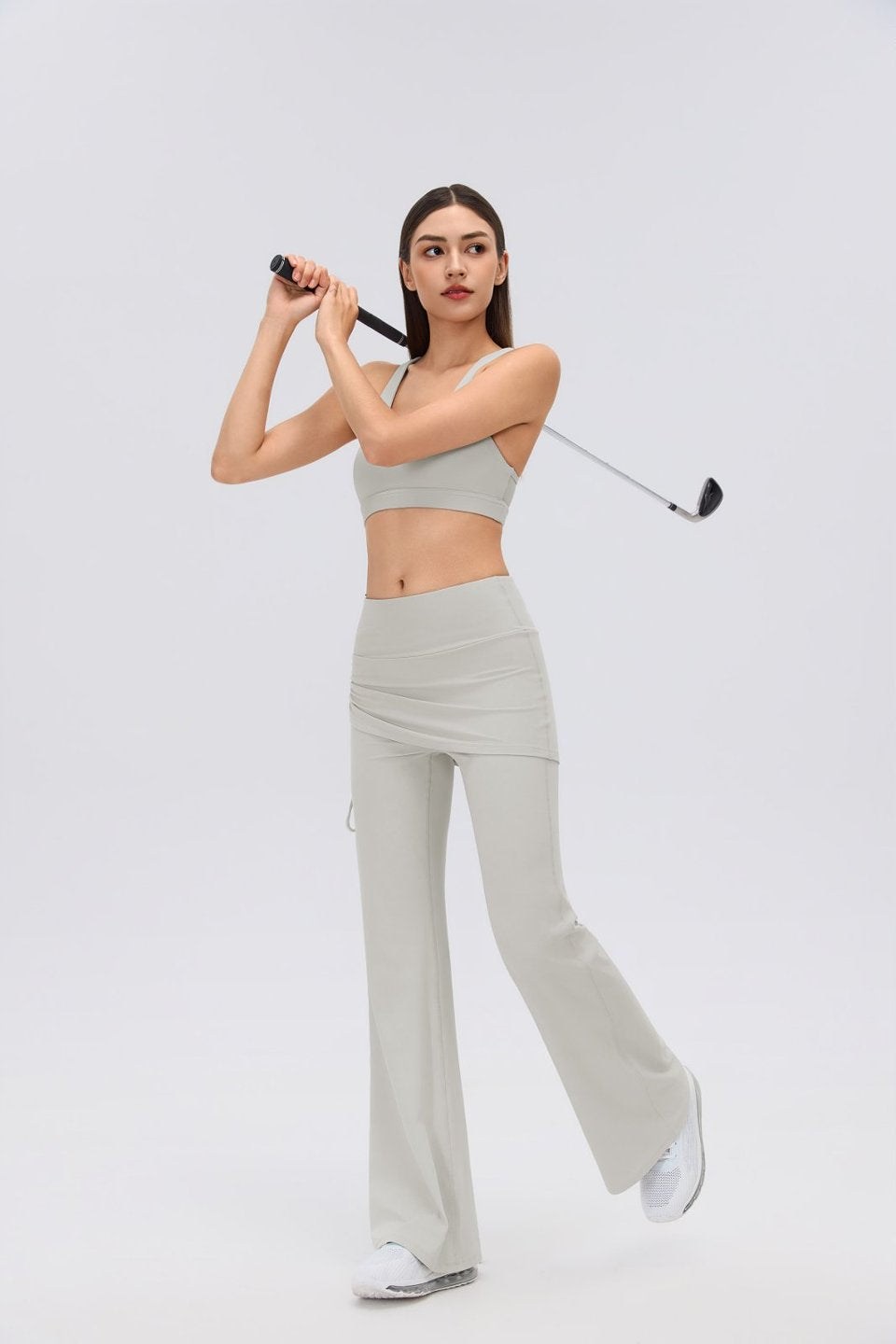 Women's Sports Bra and Flare Leggings Set
