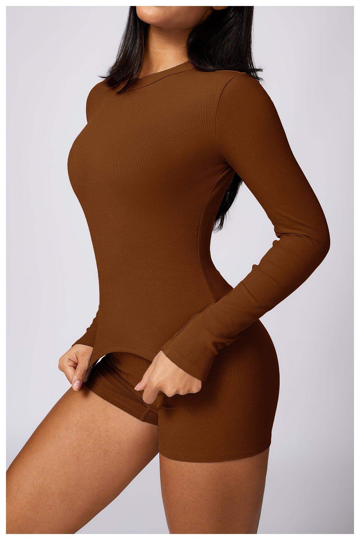 Tight-Fitting Long-Sleeve Yoga Suit