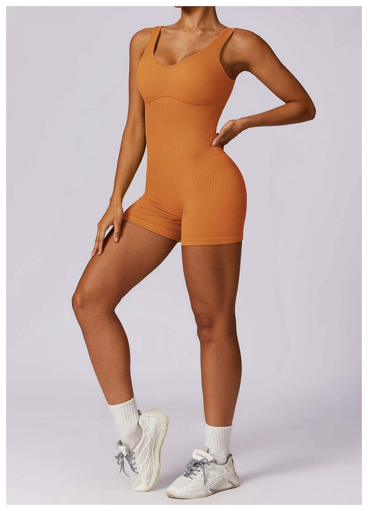 Ribbed Seamless Yoga Bodysuit